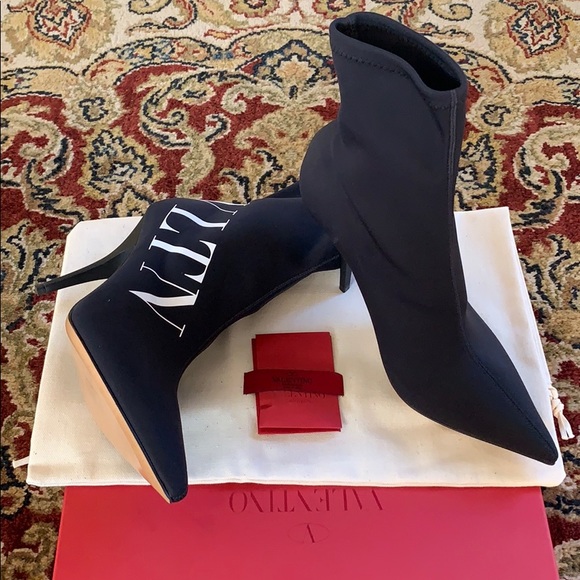 Valentino Neoprene Logo ‘VLTN' Printed Bootie - Picture 7 of 8